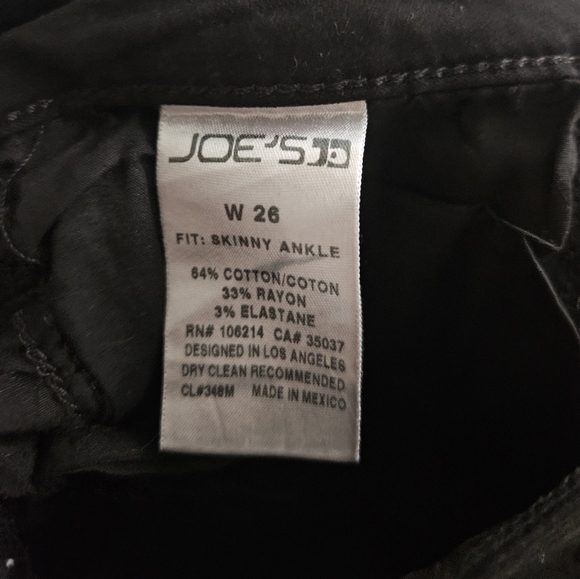 JOE'S 55 Skinny Ankle Faux Leather Jeans w/belt - Picture 5 of 9